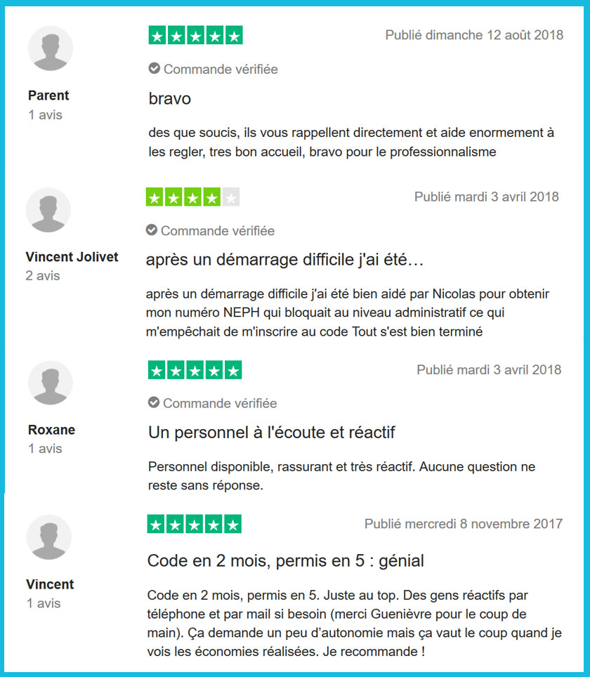 Permis en candidat libre : les avis sur l'accompagnement.