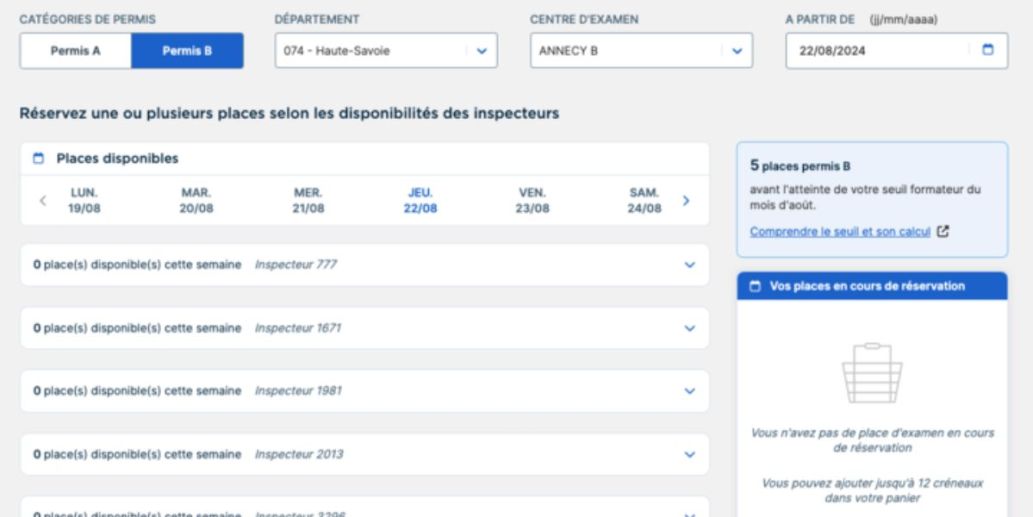 RdvPermis Calendrier