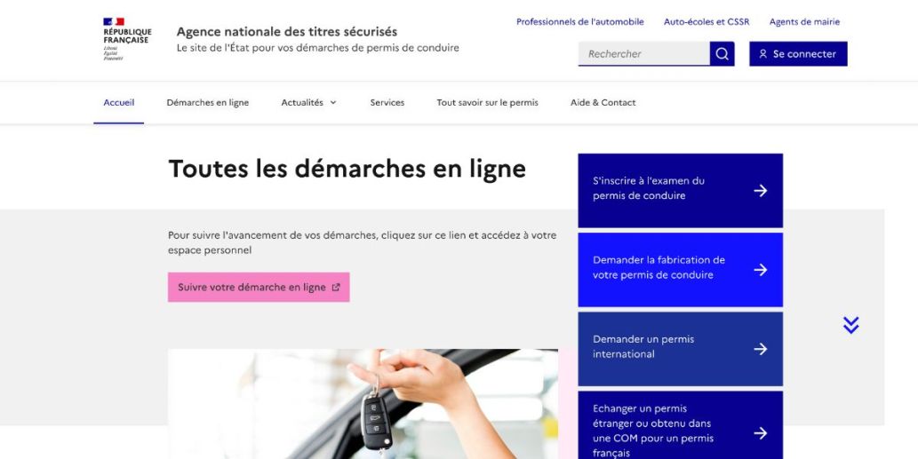 Site ANTS (Agence Nationale des Titres Sécurisés)