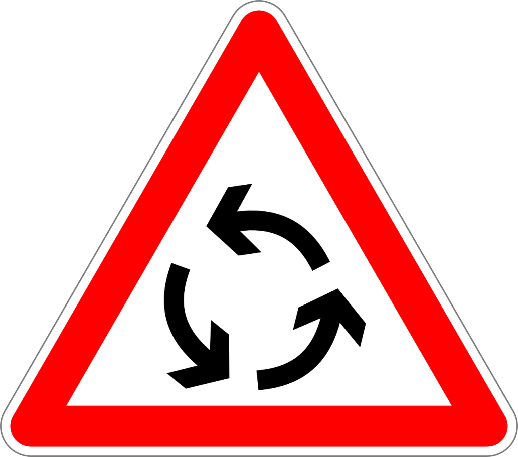 panneau carrefour à sens giratoire