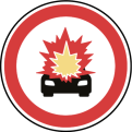 panneau accès interdit véhicules (marchandises explosives)