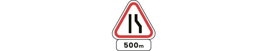Panneau de danger à 500m