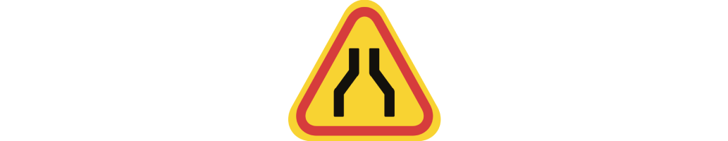 Panneau de chaussée rétrécie