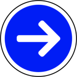Panneau de direction obligatoire
