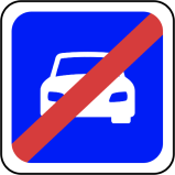 Panneau fin route à accès réglementé