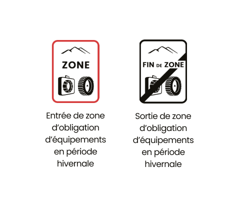 panneaux zone obligation équipement neige
